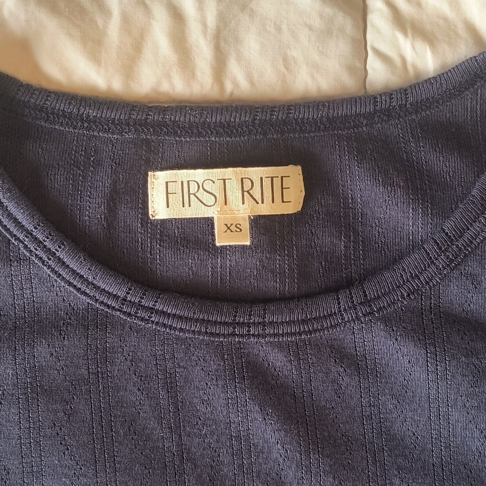 SOLD// First Rite Crop Pointelle Tees - Picture 7 of 7